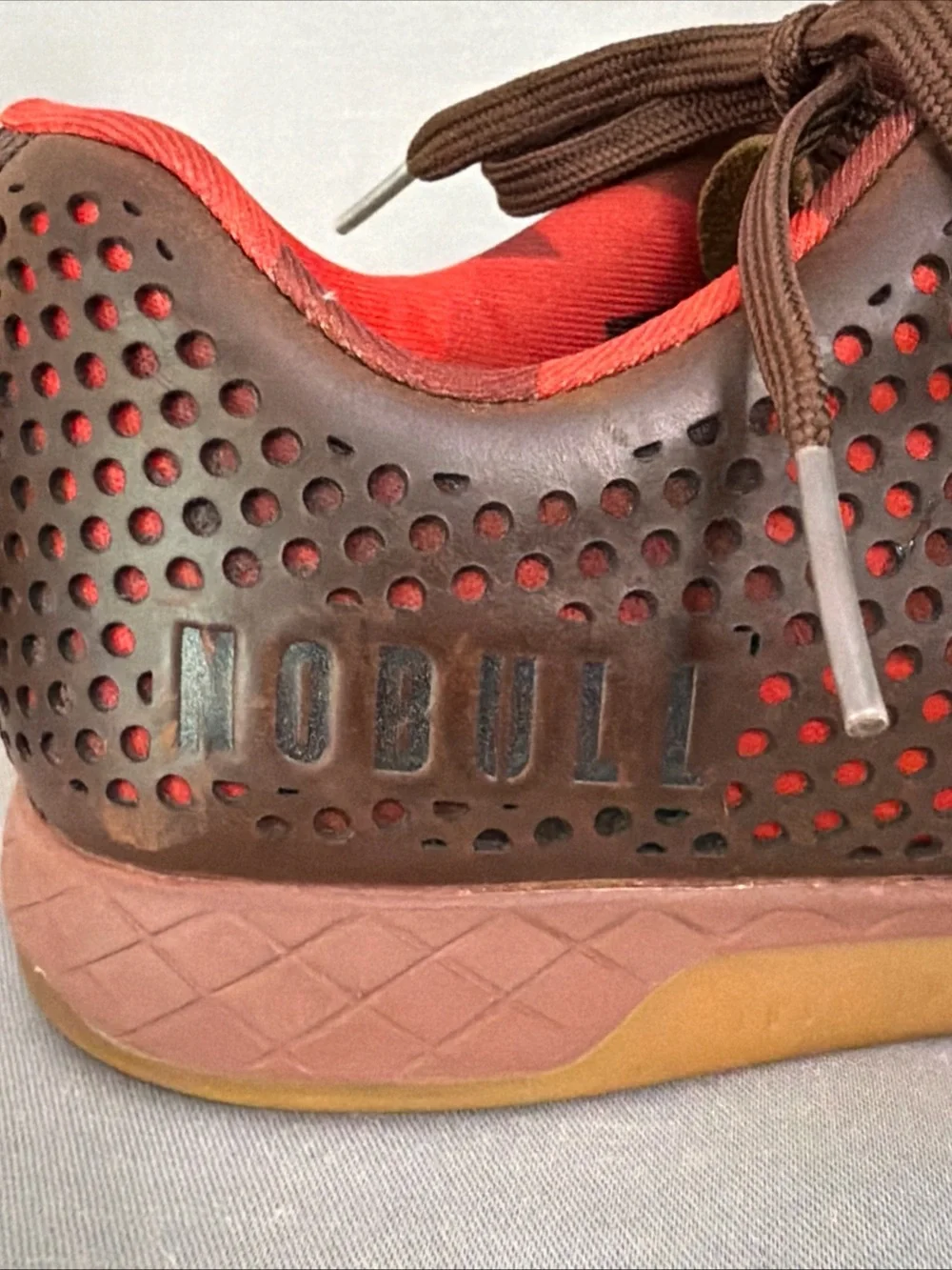 Nobull Leather Trainer W10.5 M9 Brown Black Athletic Running Shoes Sneakers